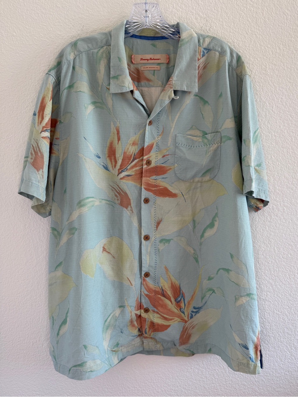 Tommy Bahama Sea-foam Silk Tropical Floral Button-Up Shirt